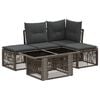 vidaXL Tuinbankenset 5 st Grijs poly rattan