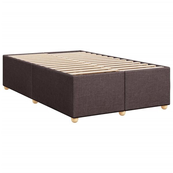 vidaXL Bedframe zonder matras 120x190 cm stof donkerbruin
