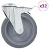 vidaXL 32 st Zwenkwielen met boutgaten 125 mm