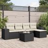 vidaXL 6-delige Loungeset met kussens poly rattan zwart