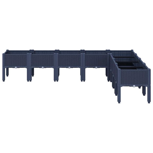 vidaXL Plantenbak met poten 200x160x42 cm polypropeen blauwgrijs