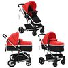 vidaXL Kinderwagen 2-in-1 aluminium rood en zwart