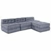 vidaXL Modulair Sofabet 4 pcs Grijs Stof