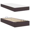 vidaXL Bedframe met matras met matras 2 pcs Tan Stof