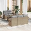 vidaXL Bankstel met kussen 6 pcs Beige poly rattan