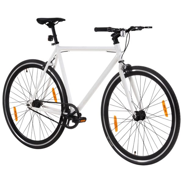 vidaXL Fiets met vaste versnelling 700 c 51 cm wit en zwart