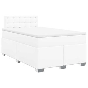 vidaXL Boxspring met matras kunstleer wit 120x190 cm