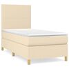 vidaXL Boxspring met matras stof cr&egrave;mekleurig 80x200 cm