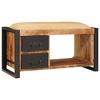 vidaXL Opslagbank met lade Bruin 80 x 35 x 40 cm Massief mangohout