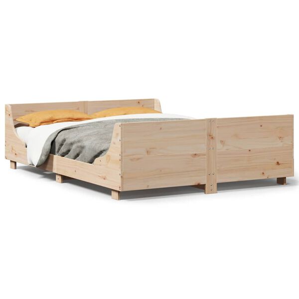 vidaXL Bedframe zonder matras massief grenenhout 135x190 cm
