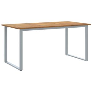 vidaXL Tuin Eettafel Grijs 160 x 80 x 75 cm Massief Acaciahout