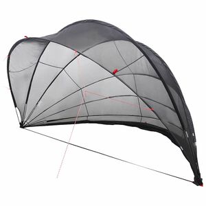 vidaXL Pooldome 592 x 590 x 275 cm 185T polyester met PU-coating Zwart