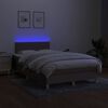 vidaXL Boxspring met matras en LED stof taupe 120x200 cm