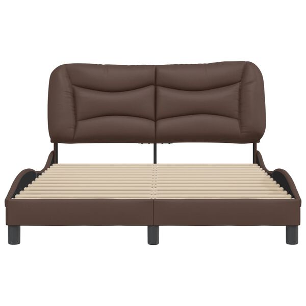 vidaXL Bedframe zonder matras "Hvar" kunstleer bruin 140x200 cm