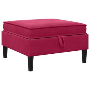 vidaXL Sofa Kruk met Opslag Wijnrood Fluweel
