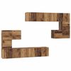 vidaXL TV Eenheden Wandgemonteerd 4 pcs Oud Hout Bewerkt hout