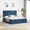 vidaXL Ottoman bed met matrassen 160x200cm stof blauw