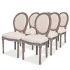 vidaXL Eetkamerstoelen 6 st stof cr&egrave;mekleurig