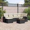vidaXL 7-delige Loungeset met kussens poly rattan zwart