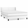 vidaXL Boxspring met matras kunstleer wit 140x200 cm
