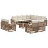vidaXL Tuinbankenset 12 st Beige en Cr&egrave;me Wit poly rattan