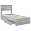 vidaXL Bedframe Grijs Sonoma en Zilver 75 x 190 cm Bewerkt hout