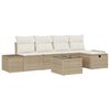 vidaXL Tuinbankenset 6 st Beige poly rattan