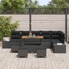vidaXL Tuin Sofa Set met kussen 10 pcs Zwart Poly riet