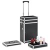 vidaXL Make-up trolley aluminium zwart
