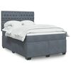 vidaXL Boxspring met matras fluweel donkergrijs 140x190 cm