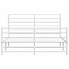 vidaXL Bedframe met hoofd- en voeteneinde metaal wit 135x190 cm