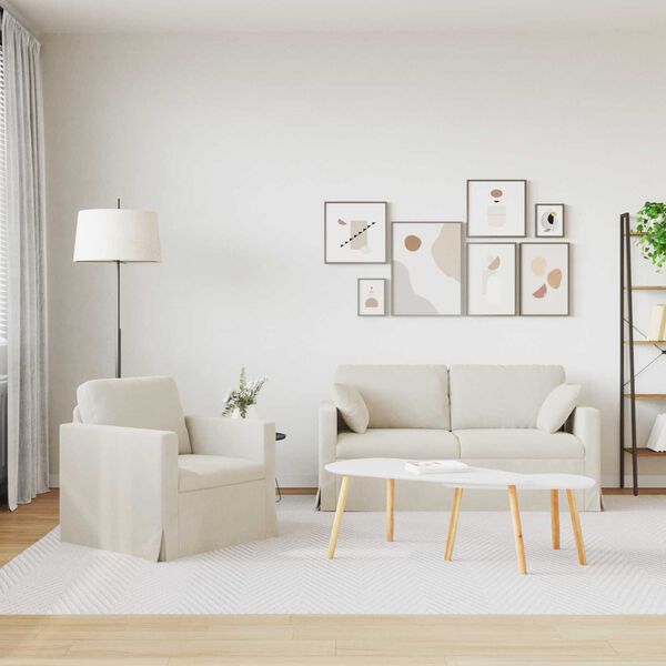 vidaXL Bank 2 pcs Cr&egrave;me 158 x 78 x 80 cm Fluweel