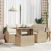 vidaXL Tuin Sofa Set met kussen 5 pcs beige en cr&egrave;mekleurig