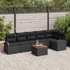 vidaXL Tuinbankenset met kussen 7 pcs Zwart poly rattan