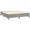 vidaXL Boxspring met matras fluweel lichtgrijs 200x200 cm
