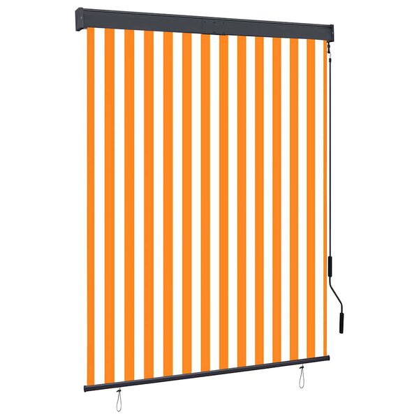 vidaXL Rolgordijn voor buiten 140x250 cm wit en oranje