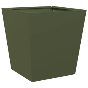 vidaXL Plantenbak 40x40x40 cm staal olijfgroen