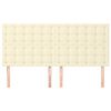 vidaXL Hoofdbord cr&egrave;me 200x5x118/128 cm kunstleer