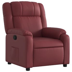 vidaXL Fauteuil verstelbaar kunstleer wijnrood