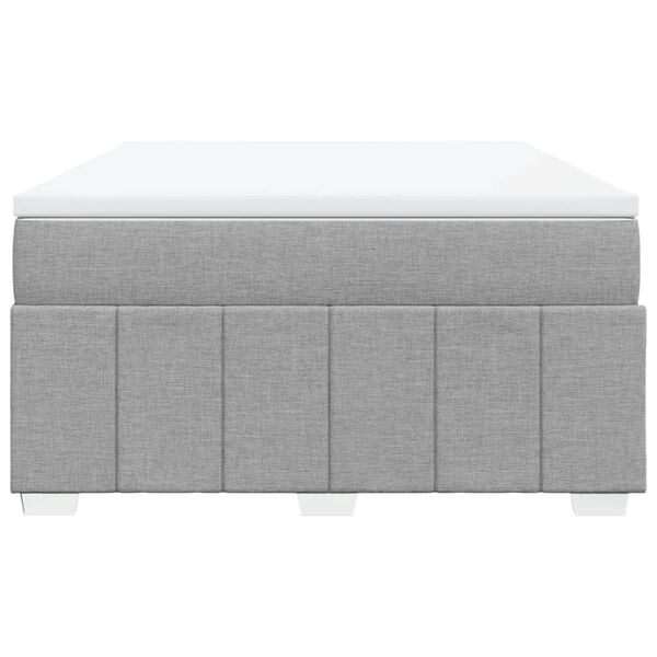 vidaXL Boxspring met matras stof lichtgrijs 140x190 cm