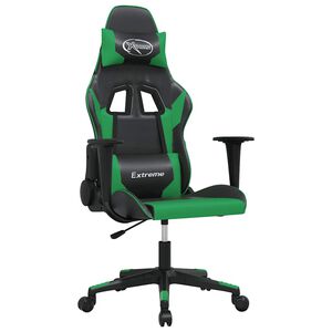 vidaXL Gamestoel kunstleer zwart en groen