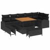 vidaXL Tuin Sofa Set 9 st 8-Aantal zitplaatsen Zwart