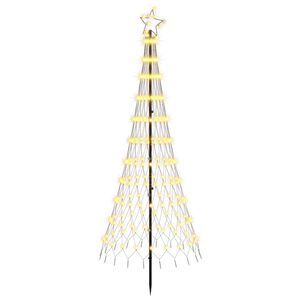 vidaXL LED Kerstboom 180 cm 230 LED's Warmwit IJzer Zwart