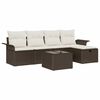 vidaXL Tuinbankenset met kussen 6 pcs Bruin en Cr&egrave;me poly rattan