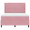 vidaXL Boxspringbed met LED-striplichten Roze 140 x 200 cm Fluweel