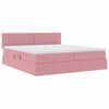 vidaXL Bed met LED-striplichten met opslag Roze 180 x 200 cm Fluweel
