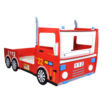 Kinderbed brandweerwagen 200 x 90 cm rood