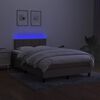 vidaXL Boxspring met matras en LED stof taupe 120x190 cm