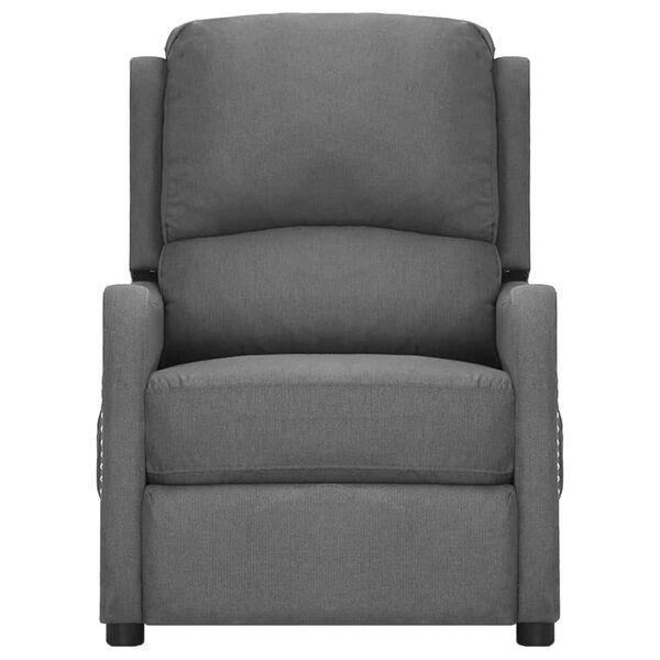 vidaXL Massagestoel elektrisch stof lichtgrijs