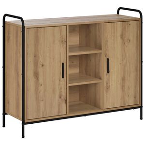 vidaXL Dressoir Artisanaal eiken 97 x 33 x 81 cm Bewerkt hout